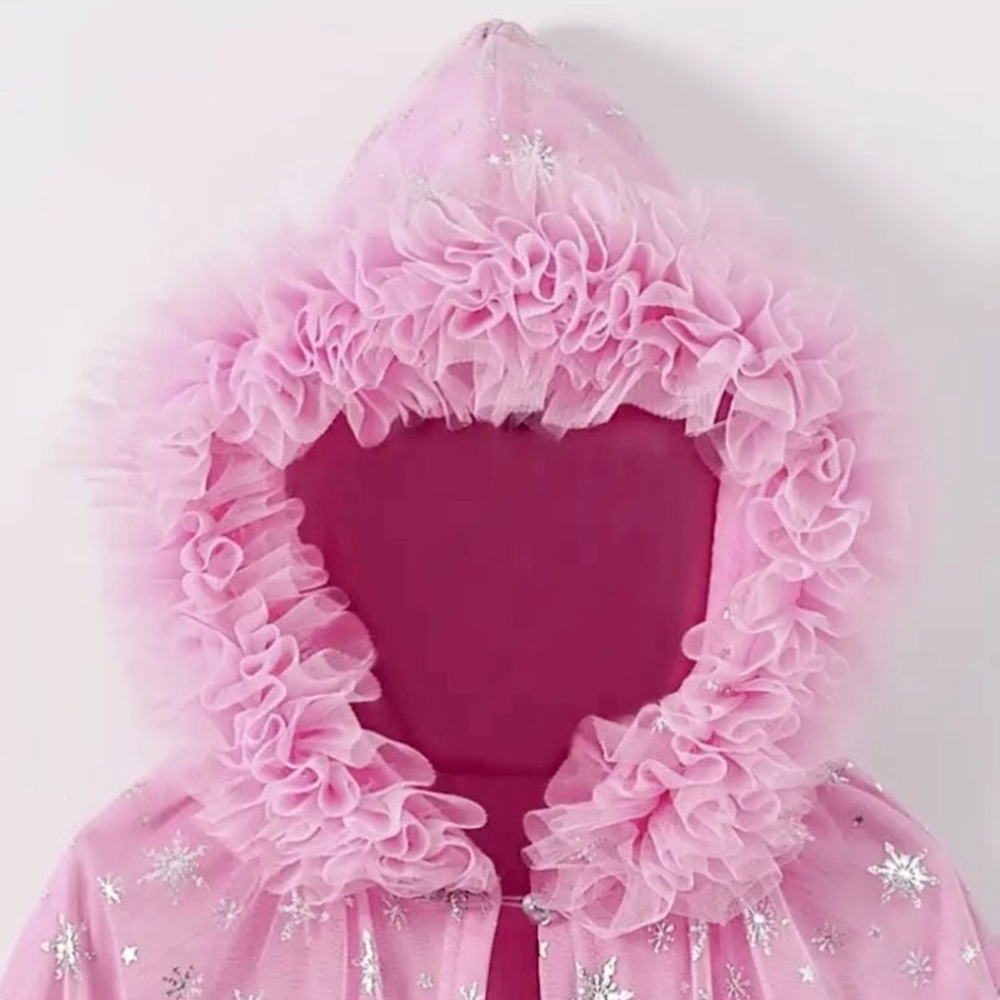 Charming Pink Kids Cape with Silver Accents - Picture 3 of 7